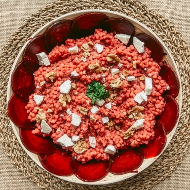 Pasta salade met rode biet